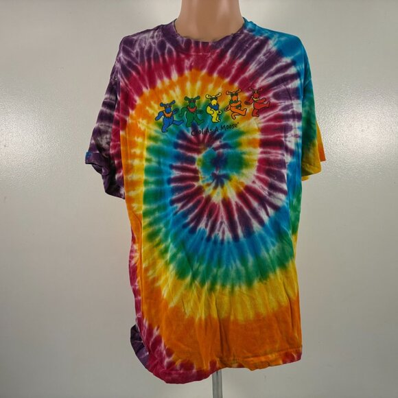 Maine T Shirt Mens Size L Tie Dye Moose Grateful Dead Theme - Picture 2 of 4